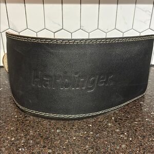 Harbinger Black Leather 6" Padded Weightlifting Belt with Suede Lining XL - 49”
